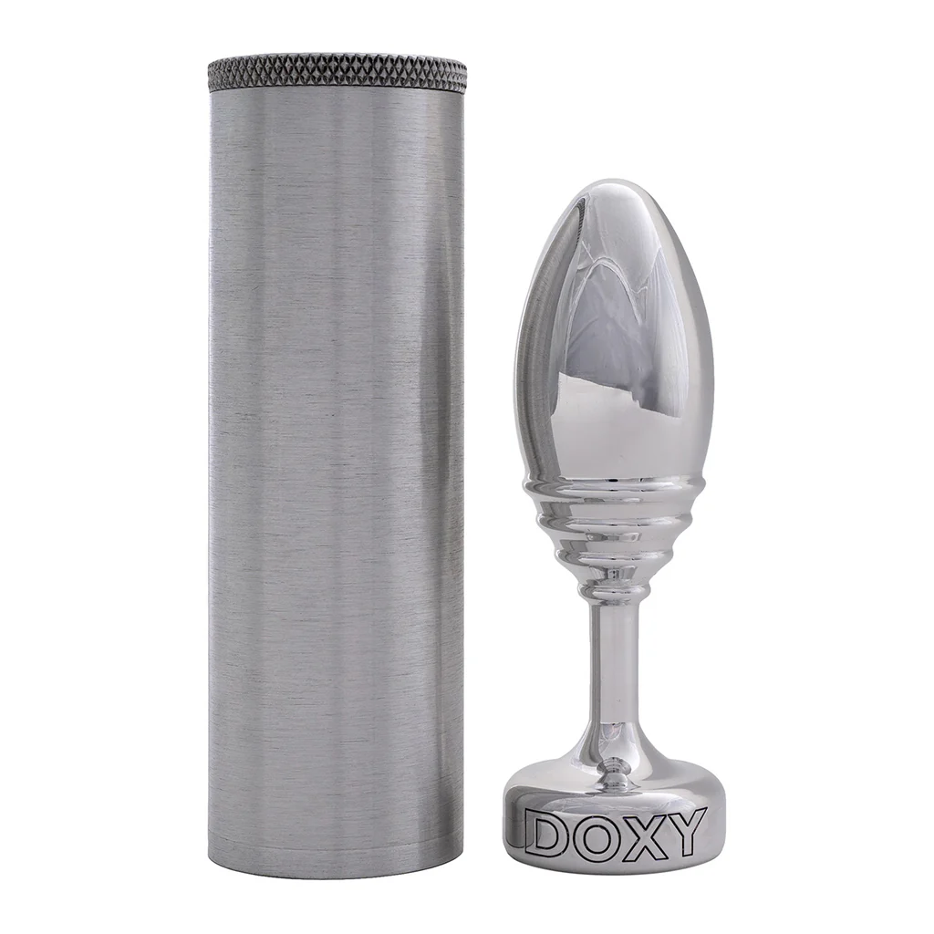Doxy Ribbed Metal Butt Plug - Image 3