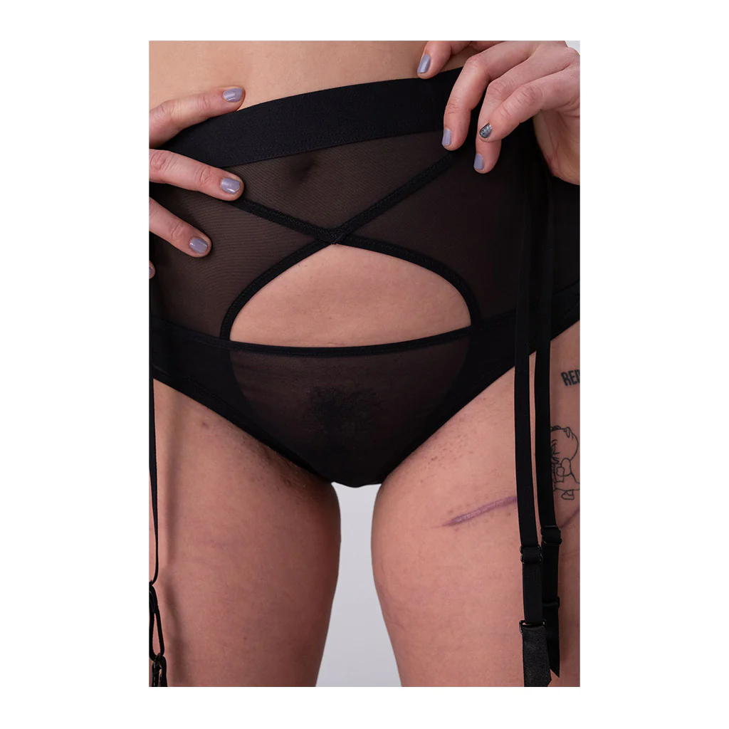La Fille D'O Trouble High-Waisted Ouvert Suspender Belt - Image 3