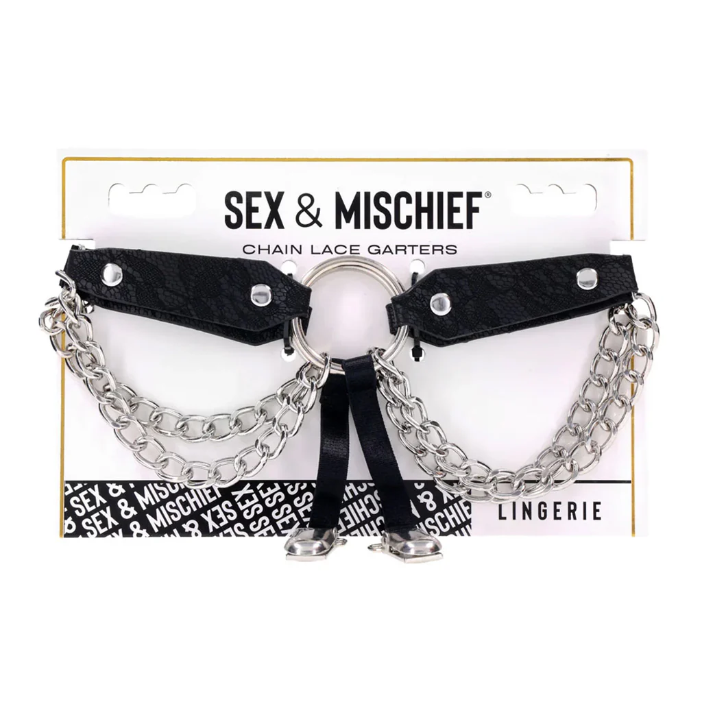 Sex & Mischief Chain Lace Garters - Image 3