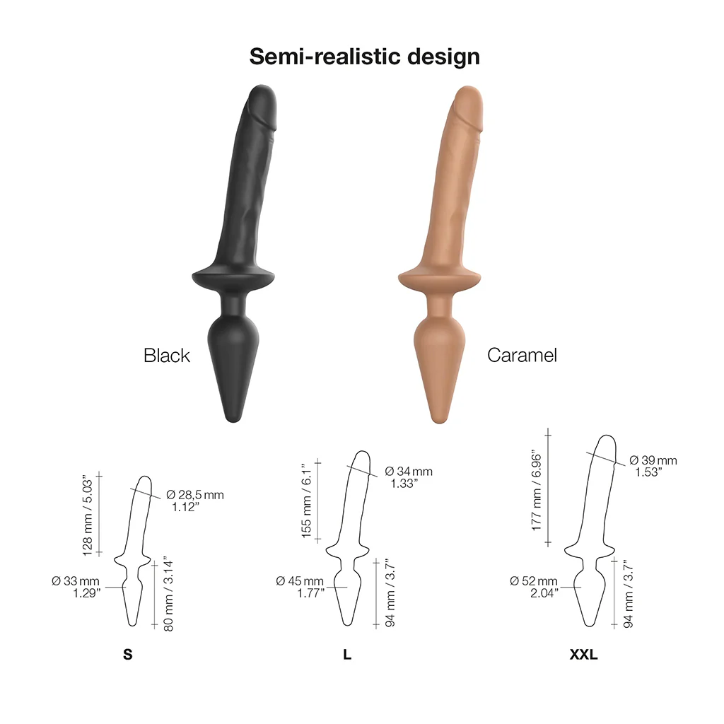Strap-On-Me Switch Plug-In Realistic Dildo Black - Image 3